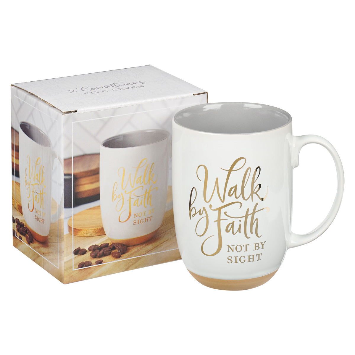 Walk By Faith Not By Sight White Ceramic Mug