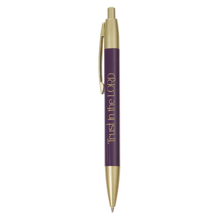 Trust in the Lord Purple Floral Border Pen in Gift Box