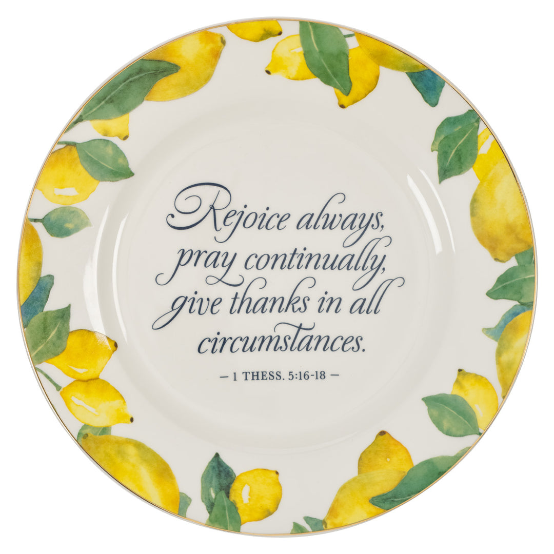 Rejoice Always Lemons Ceramic Plate
