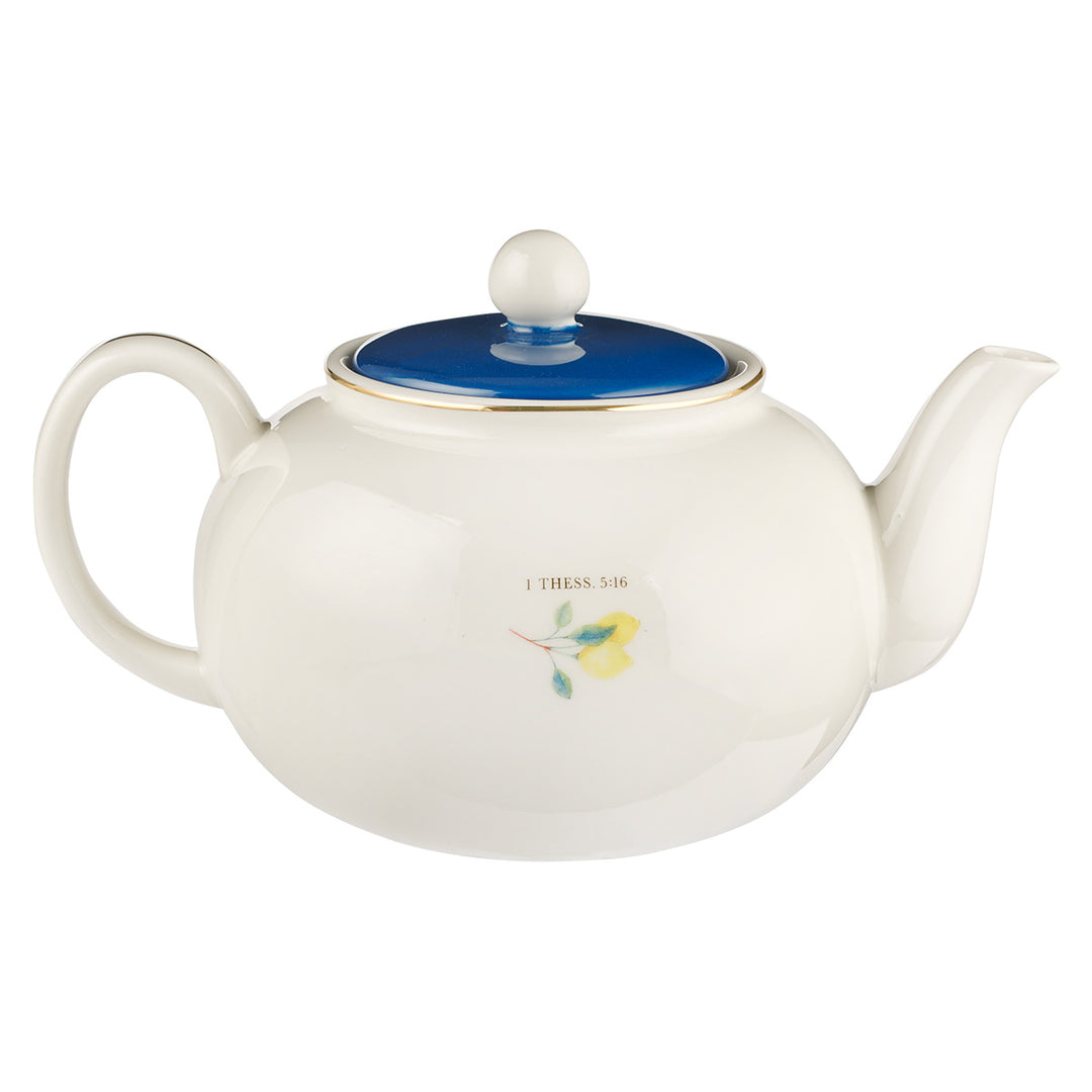 Rejoice Always Ceramic Tea Pot
