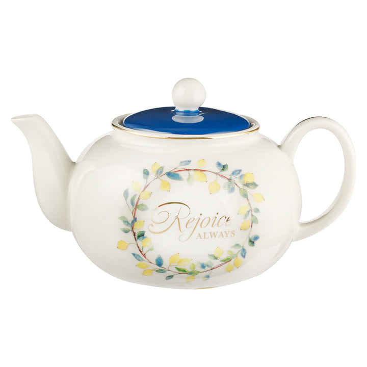 Rejoice Always Ceramic Tea Pot