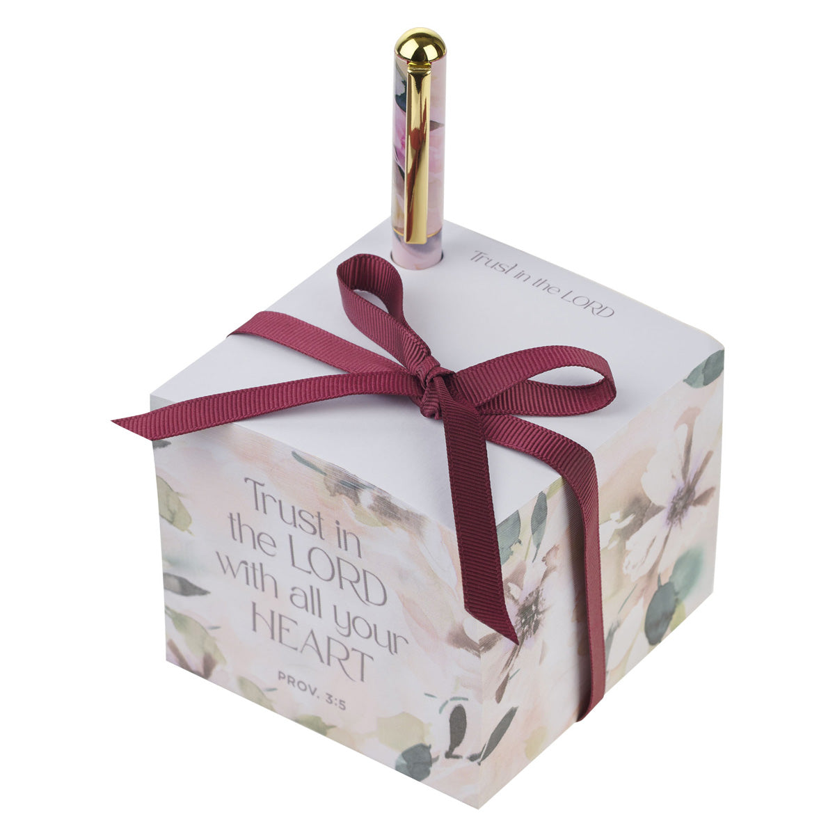 Trust in the Lord with All Your Heart Memo Note Block With Pen