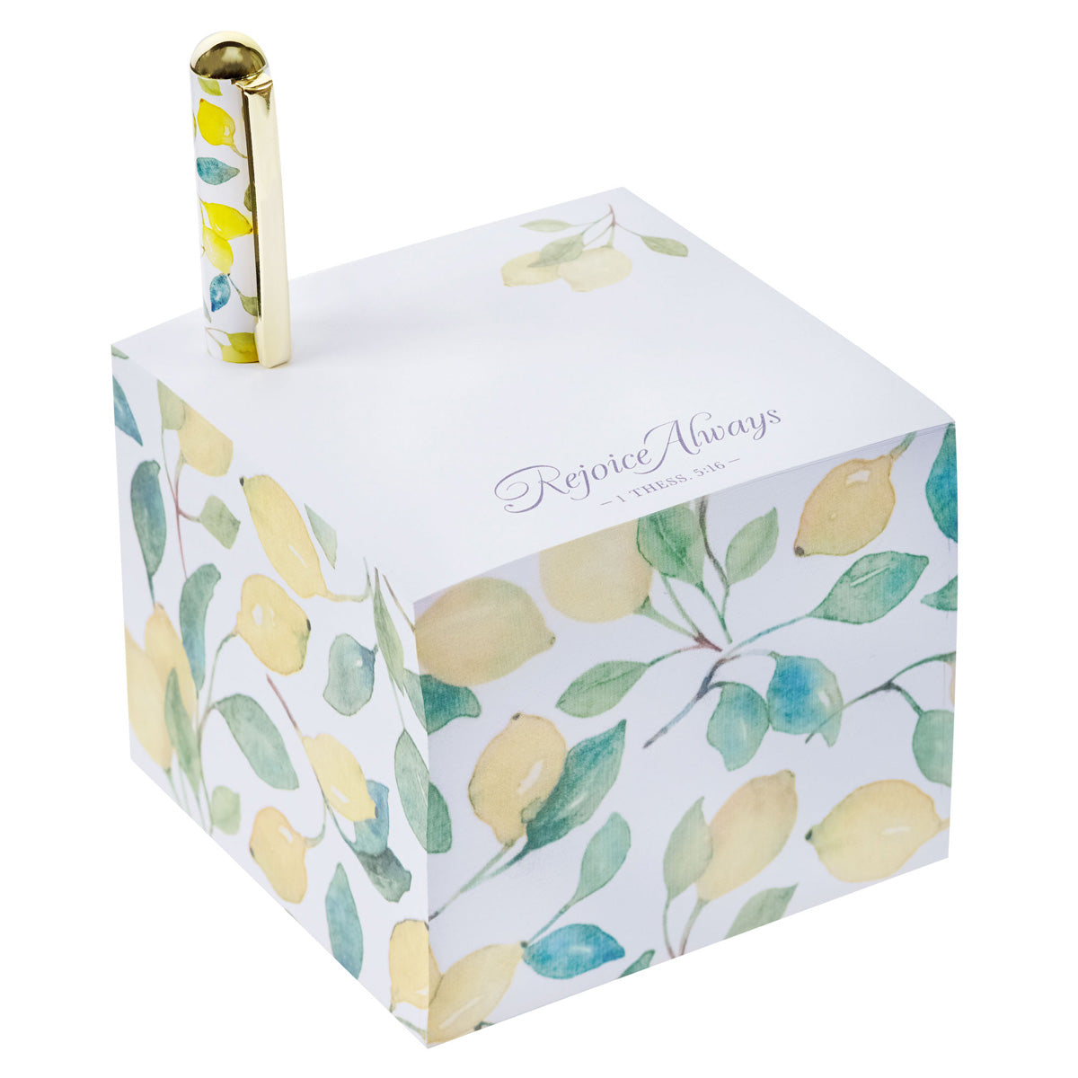 Rejoice Always Memo Note Block With Pen - 1 Thessalonians 5:16