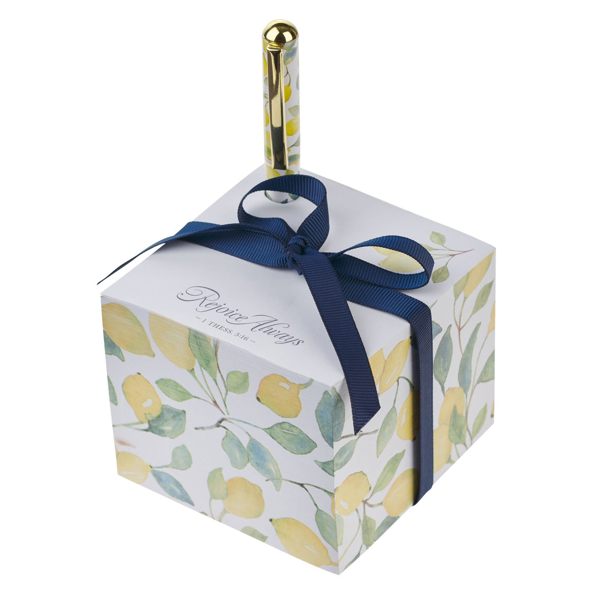 Rejoice Always Memo Note Block With Pen - 1 Thessalonians 5:16