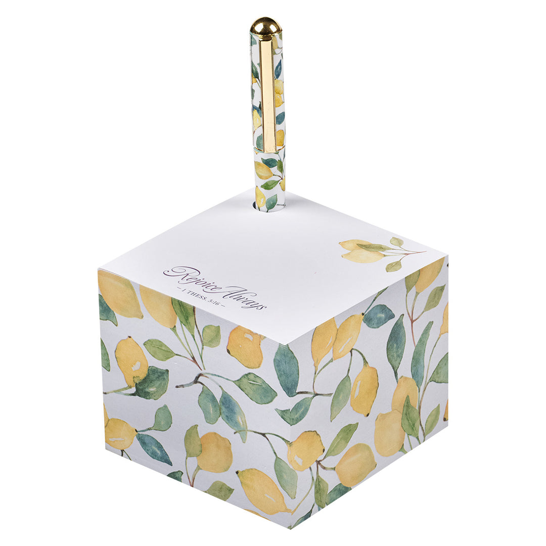 Rejoice Always Memo Note Block With Pen - 1 Thessalonians 5:16