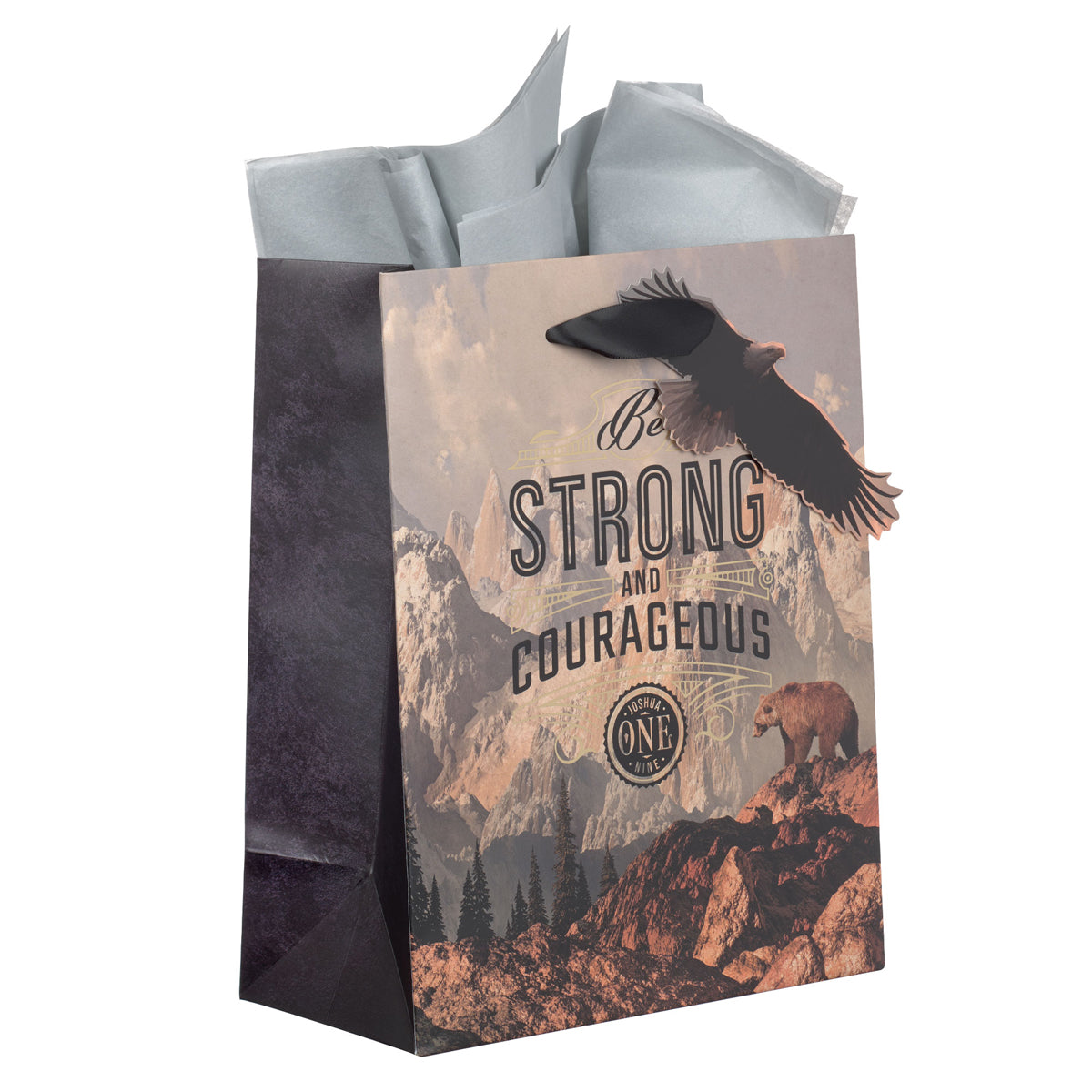 Be Strong and Courageous Medium Gift Bag with Gift Tag
