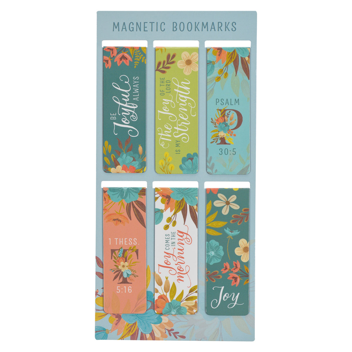 Cool Florals Six-Piece Magnetic Bookmark Set