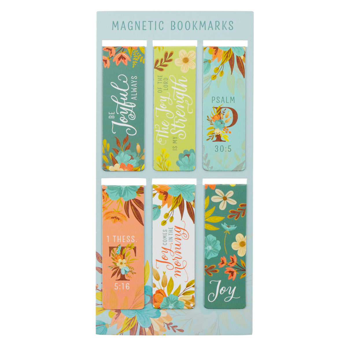 Cool Florals Six-Piece Magnetic Bookmark Set