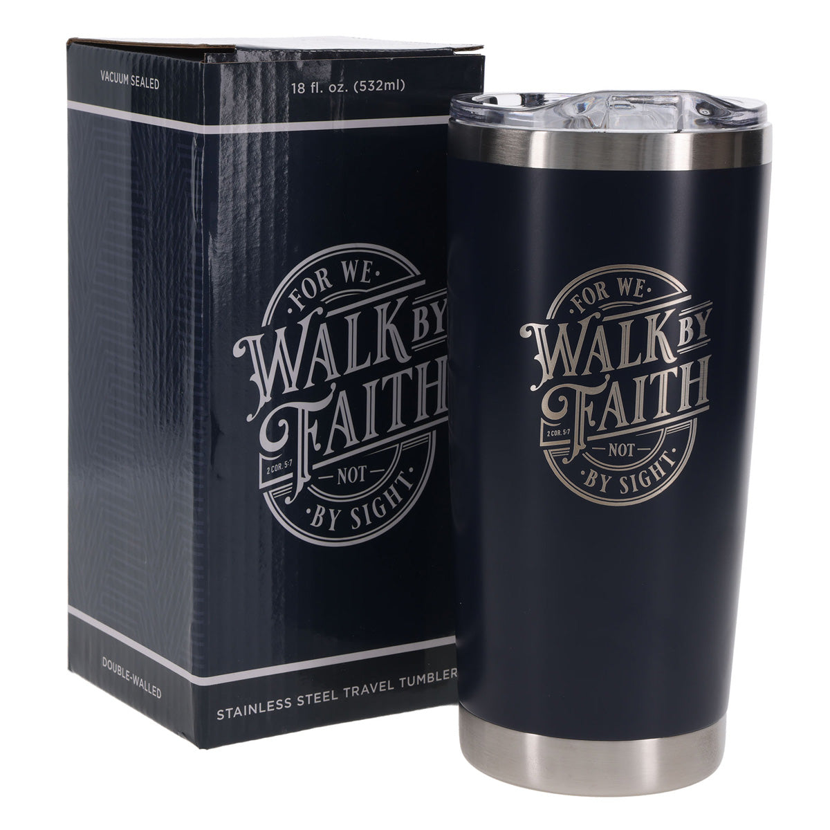 For We Walk By Faith Not By Sight Stainless Steel Travel Mug