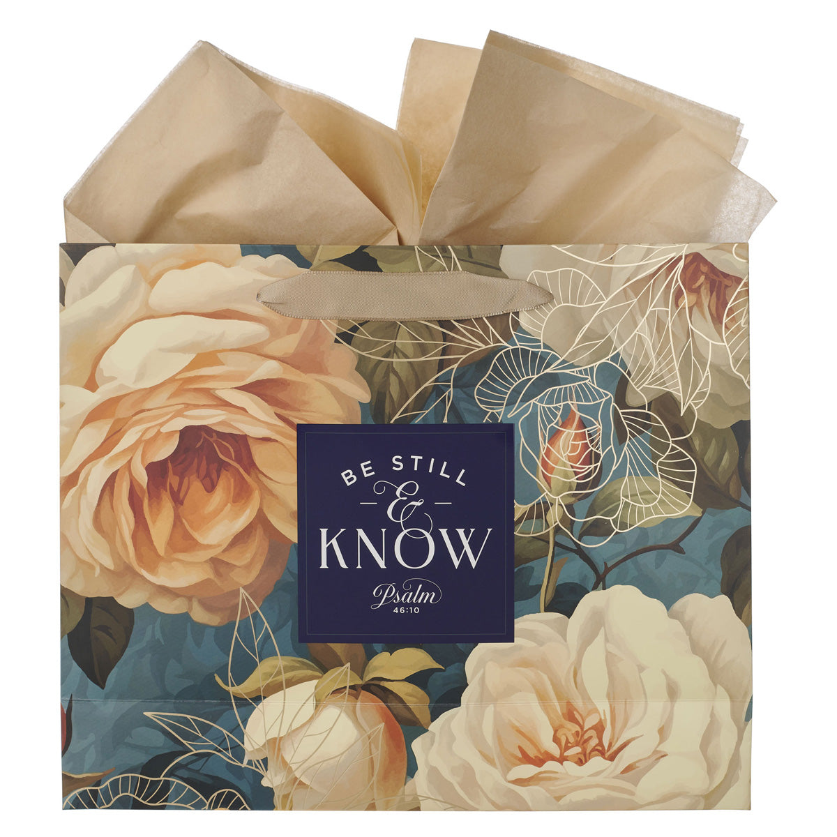 Be Still and Know Large Landscape Gift Bag with Gift Tag