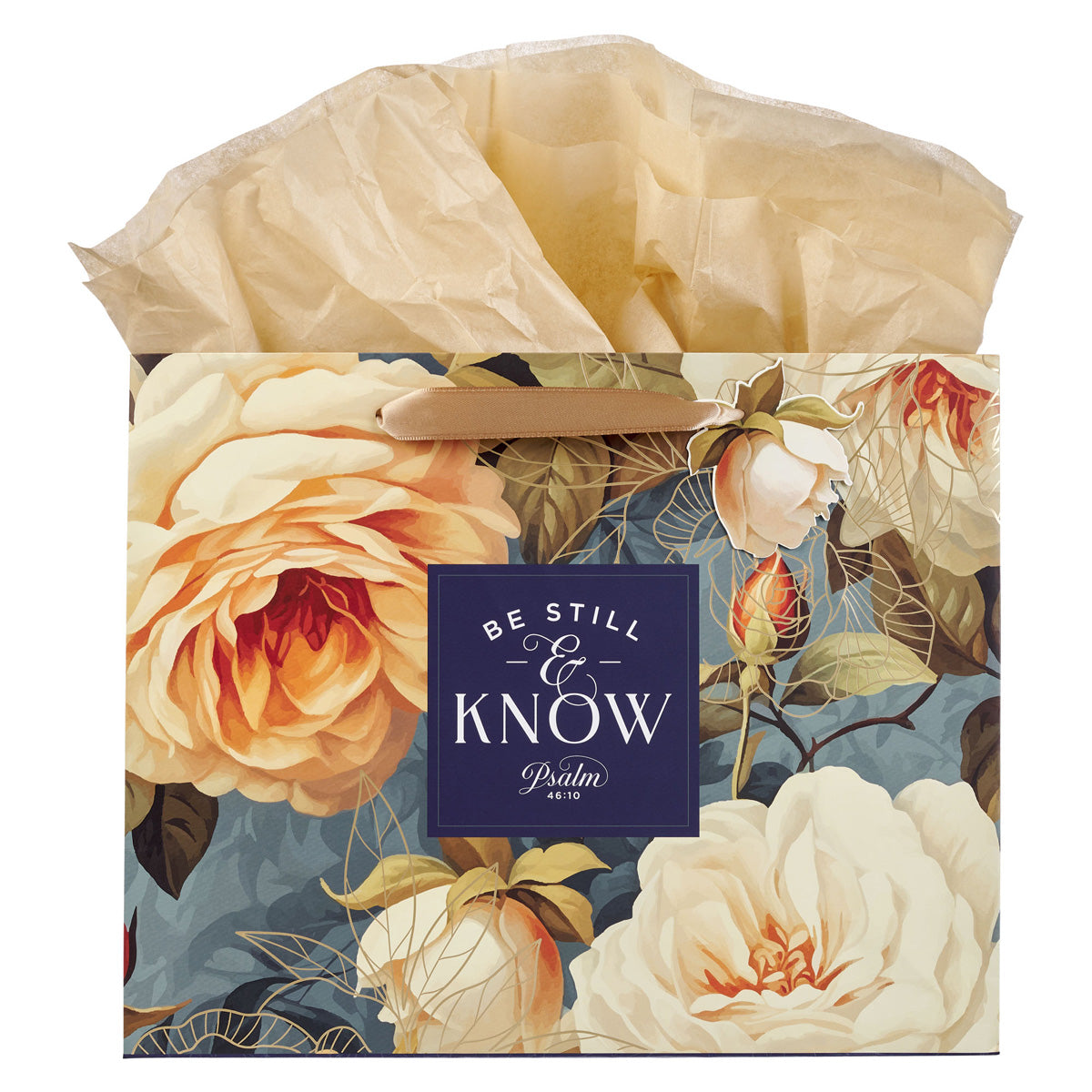 Be Still and Know Large Landscape Gift Bag with Gift Tag