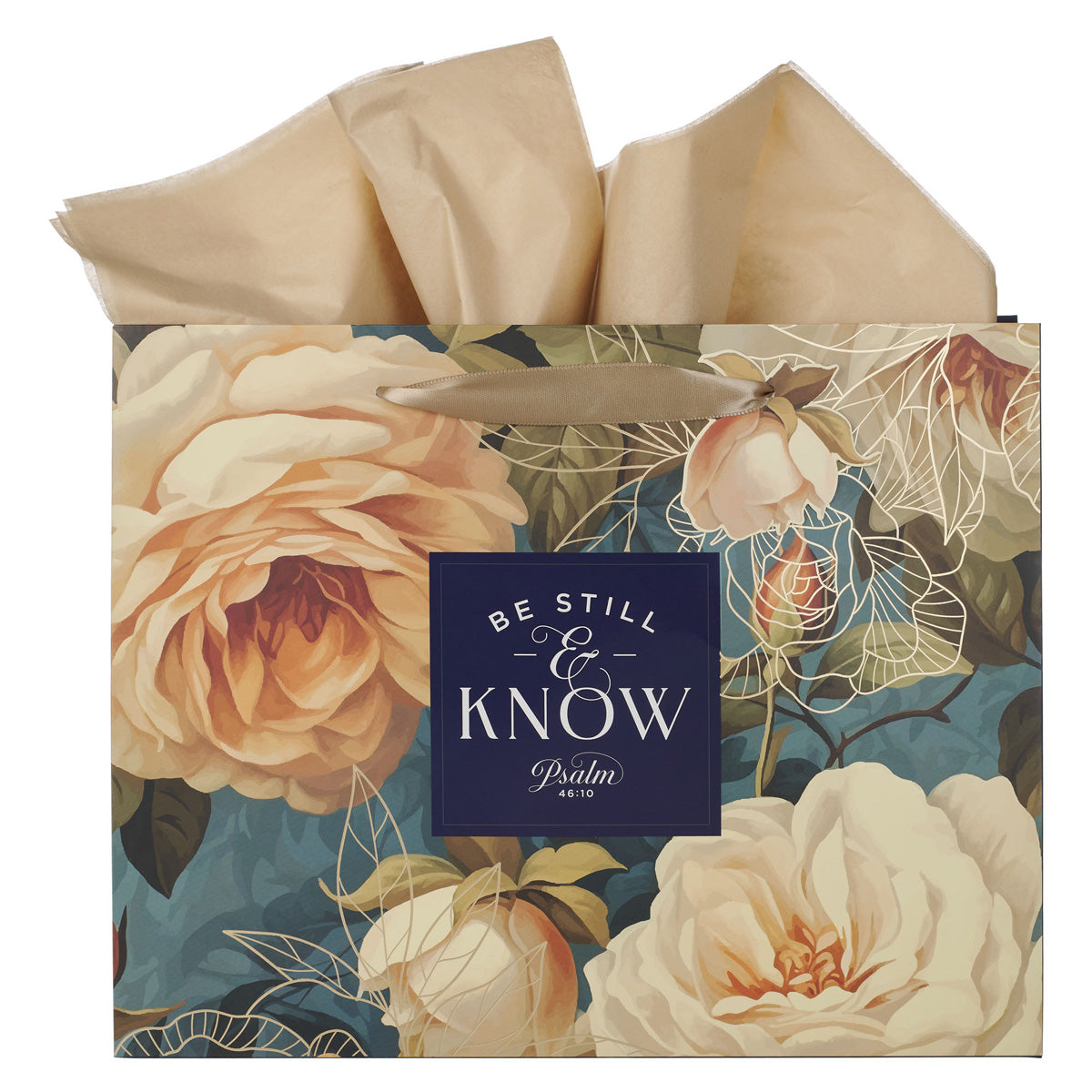 Be Still and Know Large Landscape Gift Bag with Gift Tag