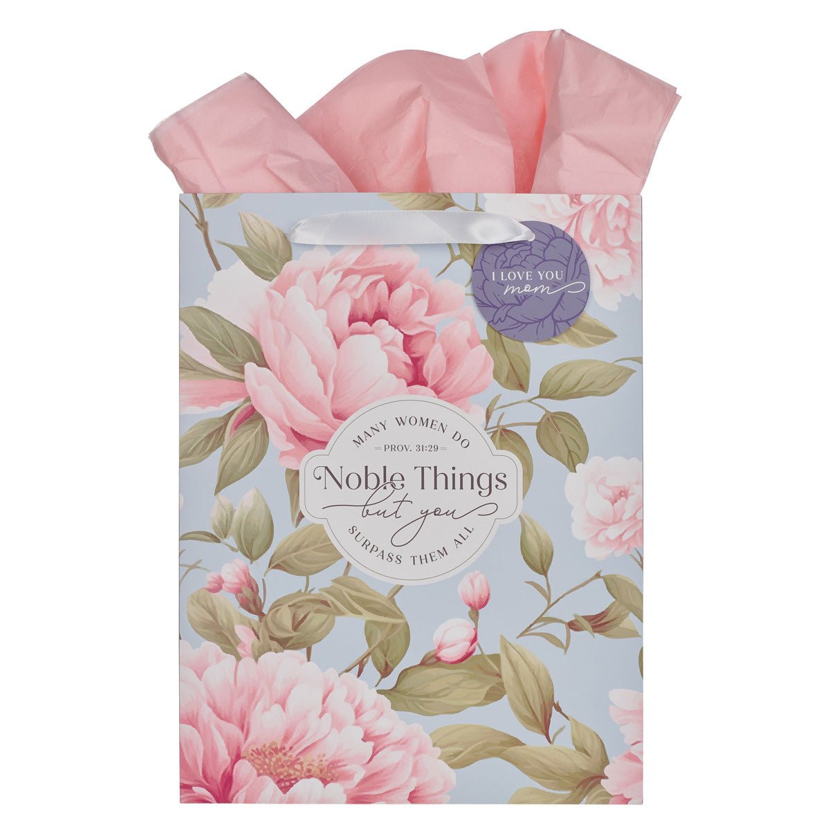 Many Women Do Noble Things but You Surpass Them All Portrait Gift Bag with Gift Tag