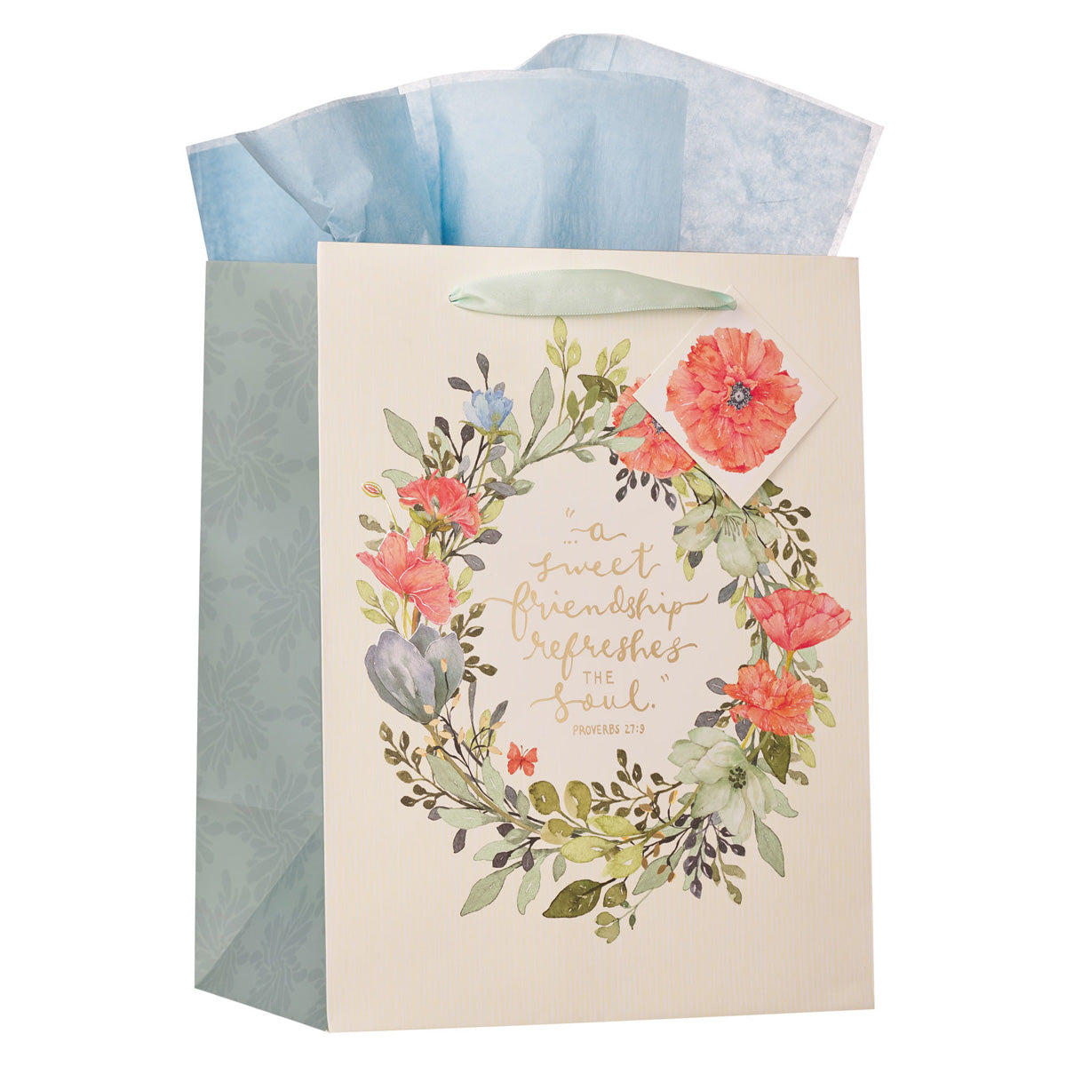 A Sweet Friendship Refreshes the Soul Portrait Gift Bag with Gift Tag