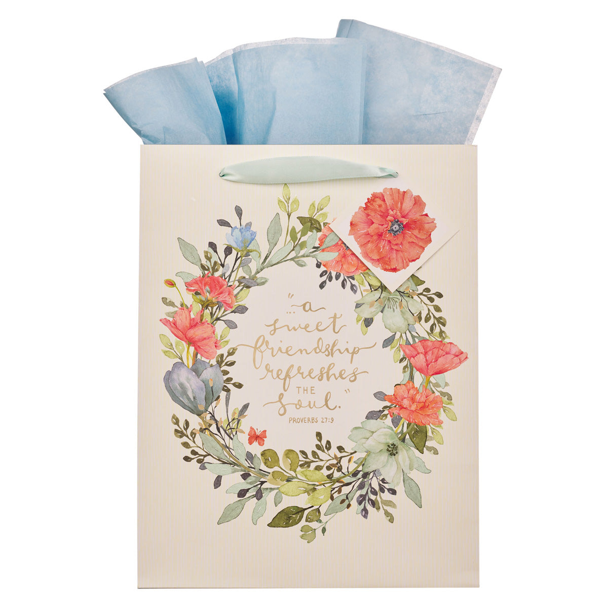 A Sweet Friendship Refreshes the Soul Portrait Gift Bag with Gift Tag