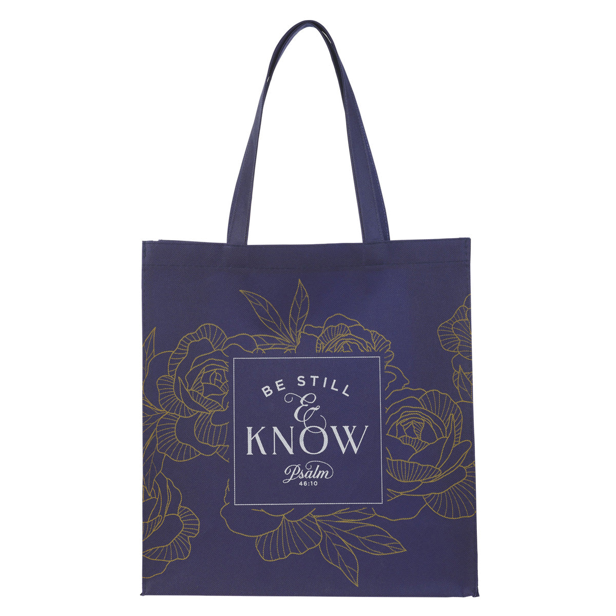 Be Still and Know Navy Non-Woven Tote Bag