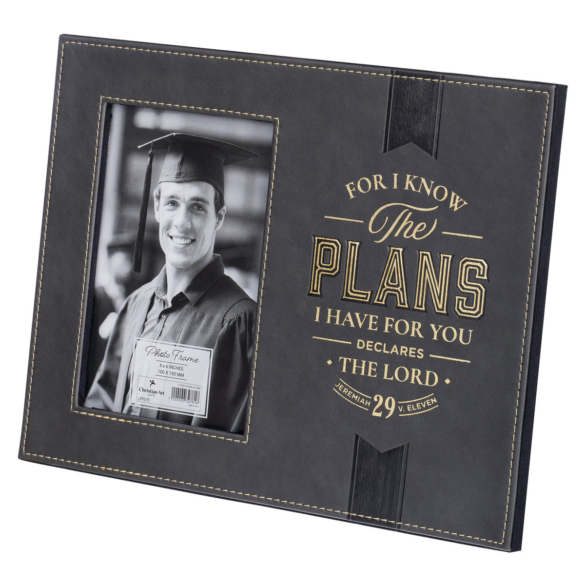 For I Know the Plans I Have for you Declares the Lord Faux Leather Photo Frame
