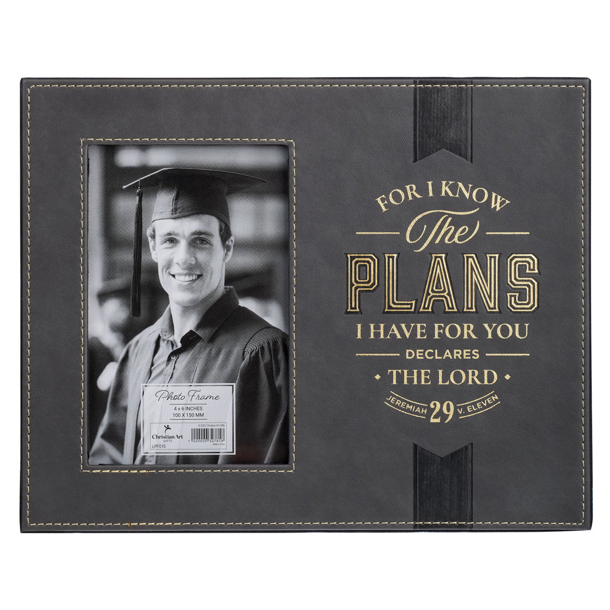 For I Know the Plans I Have for you Declares the Lord Faux Leather Photo Frame