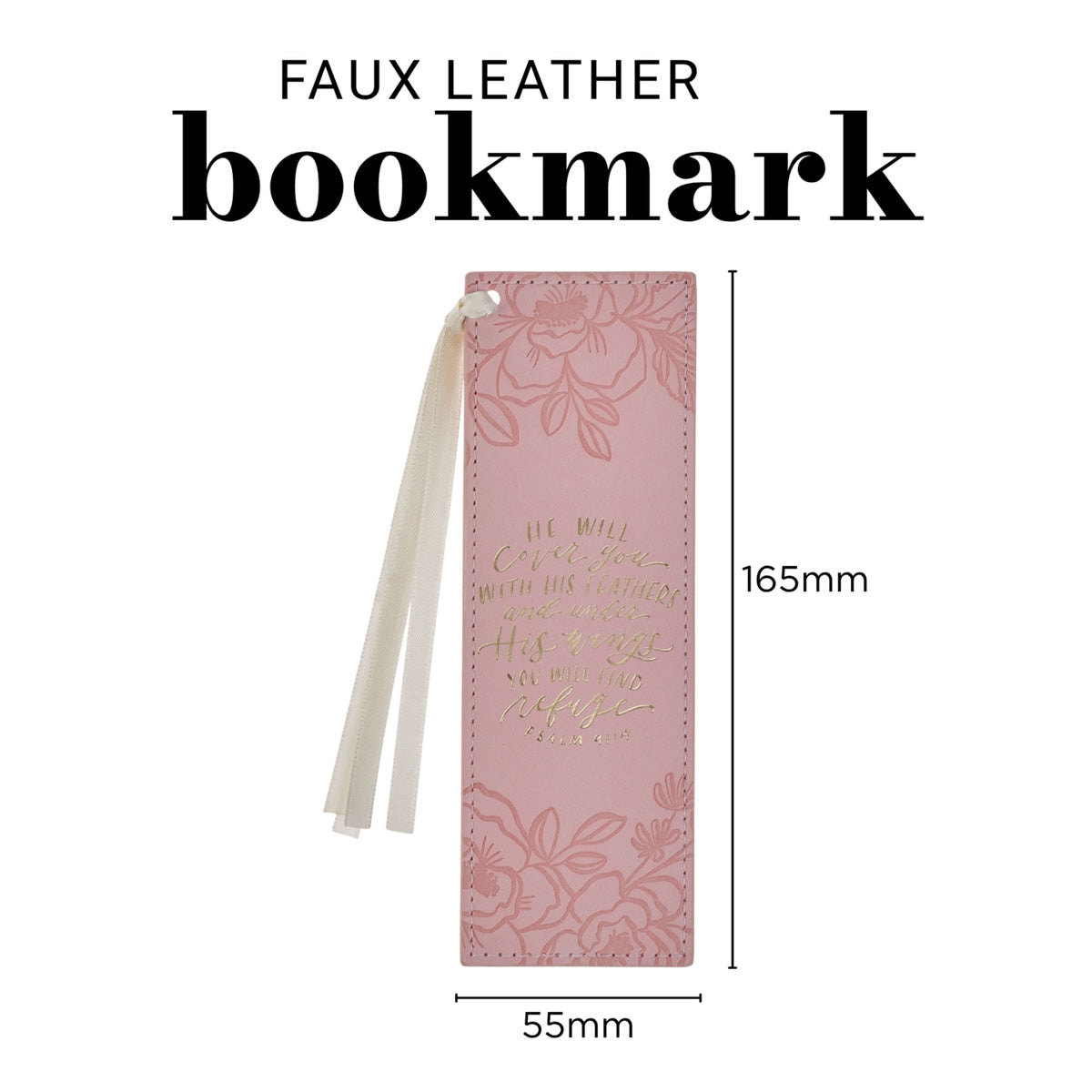 He Will Cover You with His Feathers and Under His Wings You Will Find Refuge Faux Leather Bookmark