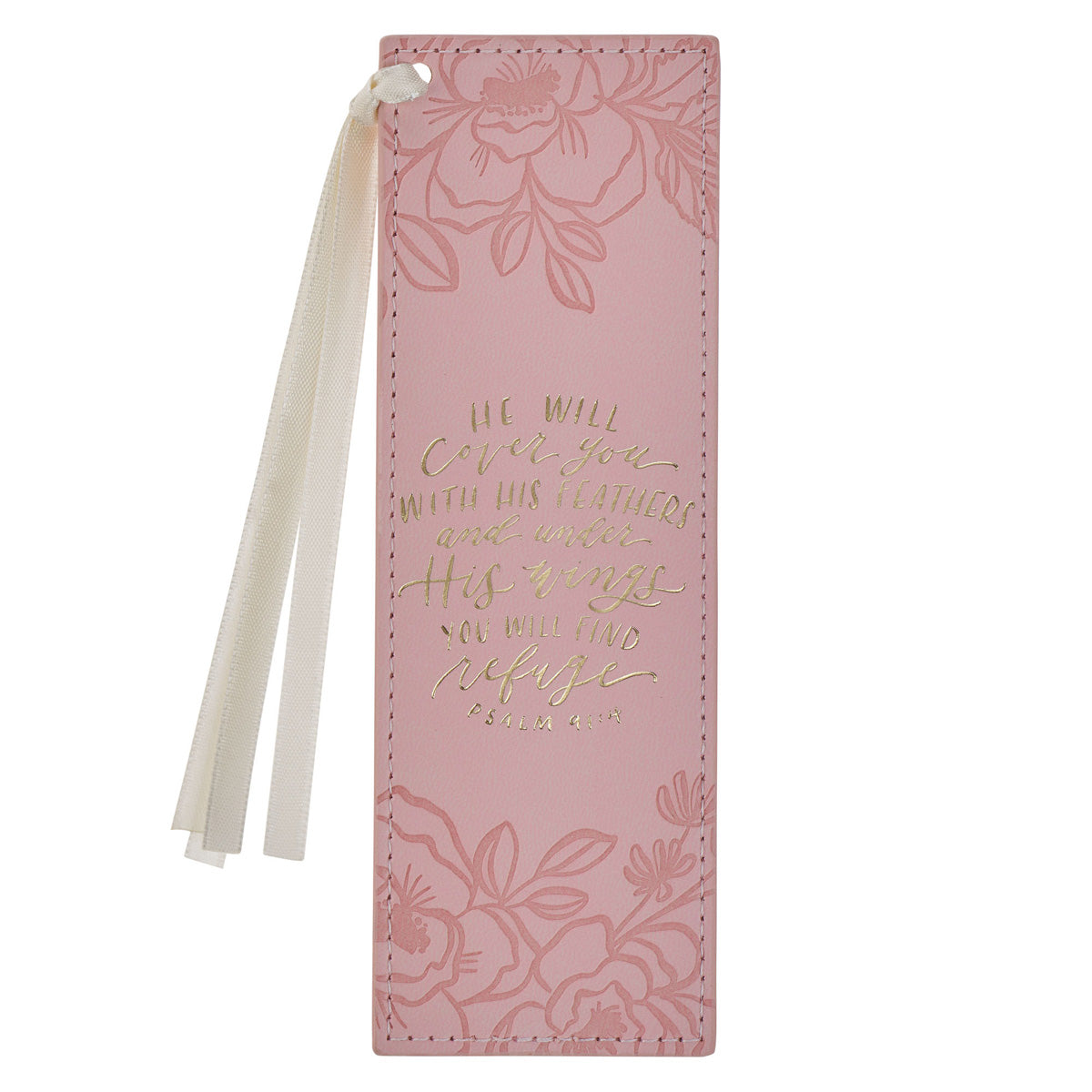 He Will Cover You with His Feathers and Under His Wings You Will Find Refuge Faux Leather Bookmark