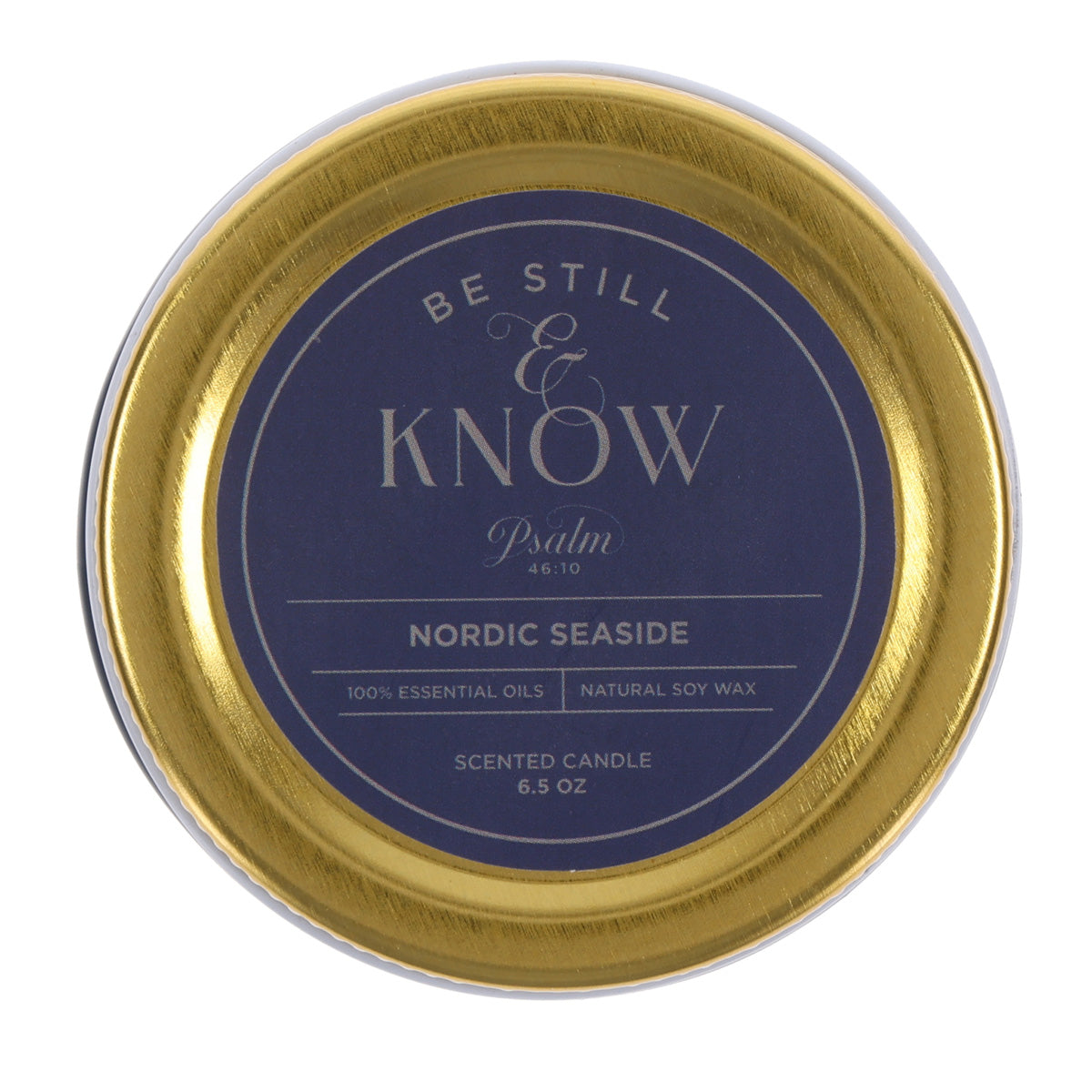 Be Still and Know Nordic Seaside Scented Candle with Screw Top Lid