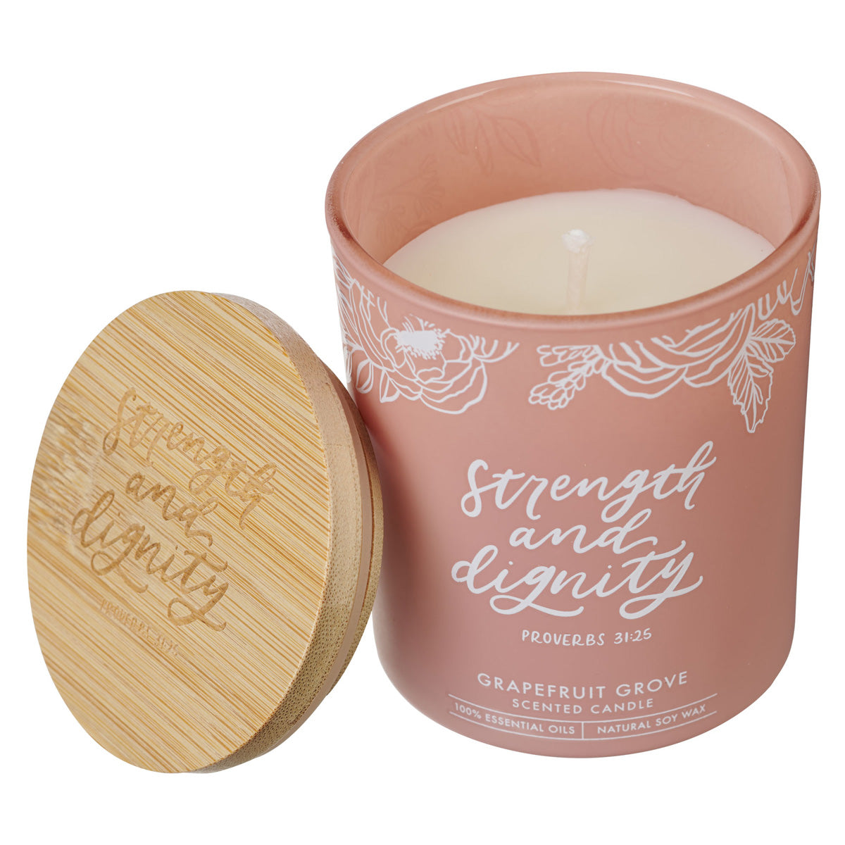 Strength and Dignity Grapefruit Grove Scented Candle with Bamboo Lid