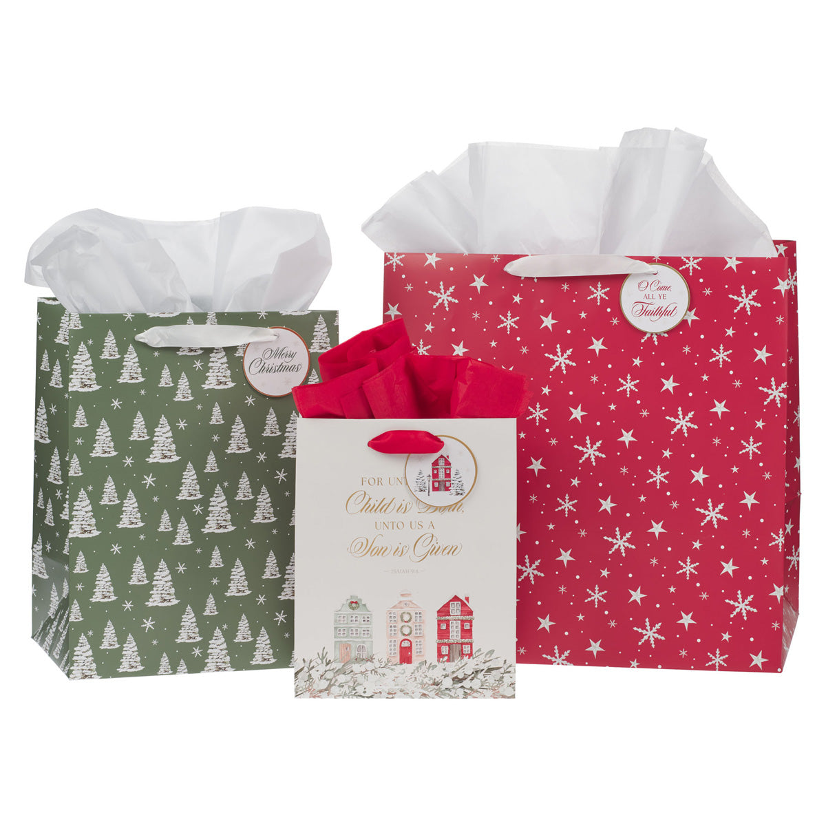 Home for Christmas Three-Piece Gift Bag Set