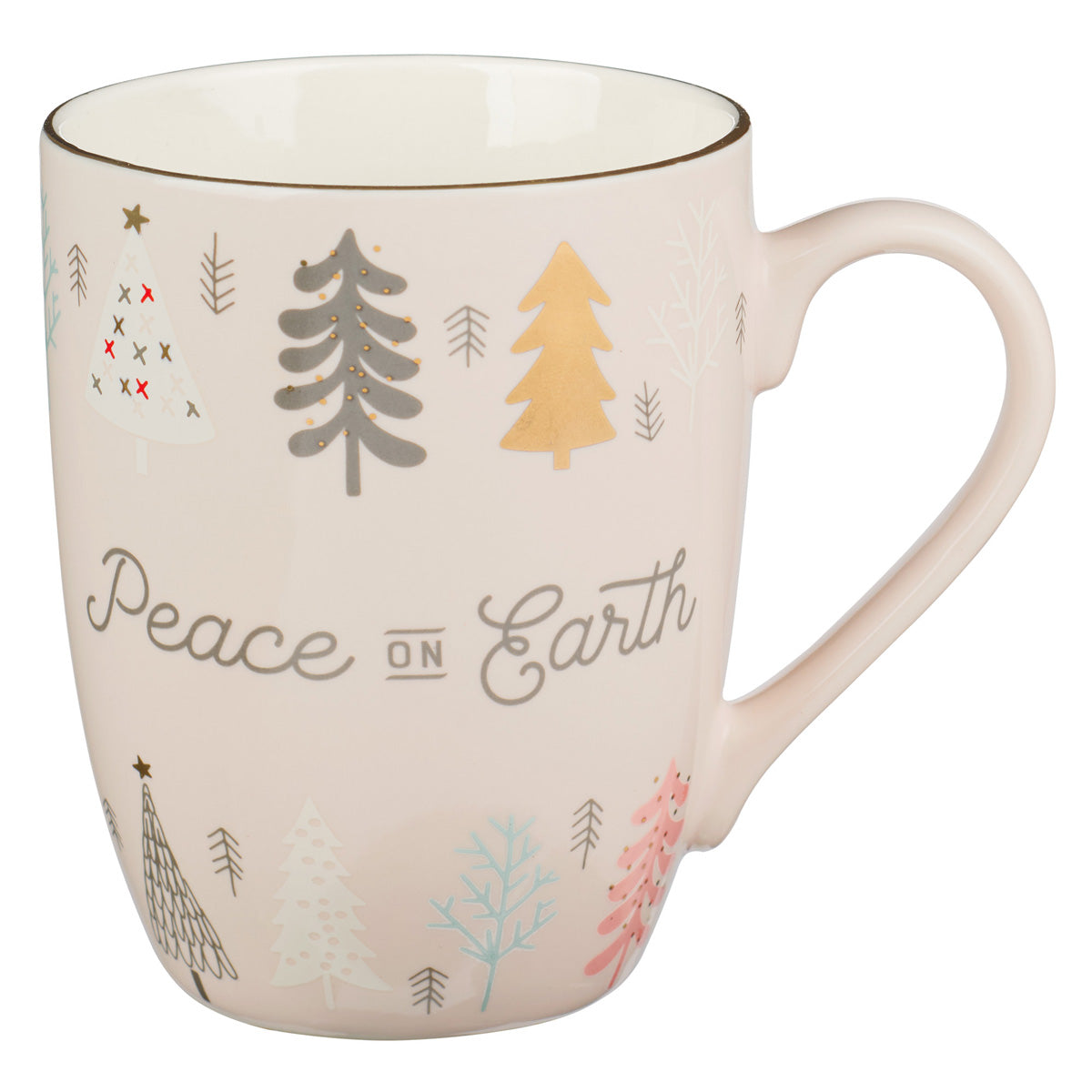 Peace on Earth Light Pink Ceramic Mug