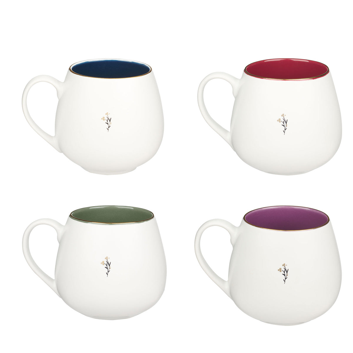 Christmas Wreath Four-Piece Ceramic Mug Set