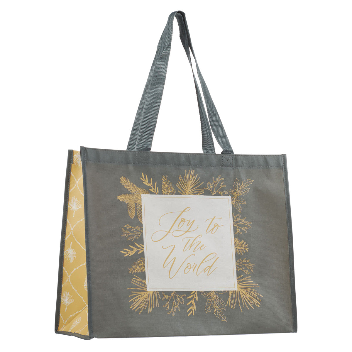 Joy to the World Grey Non-Woven Extra Large Tote Bag