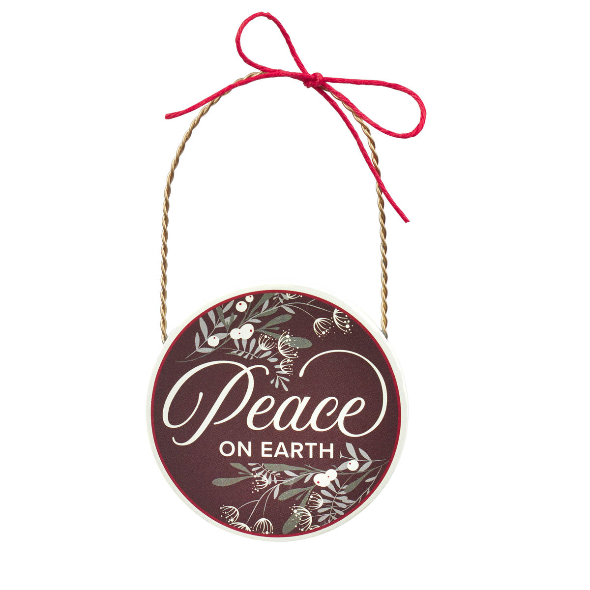 Peace on Earth Round Ceramic Ornament