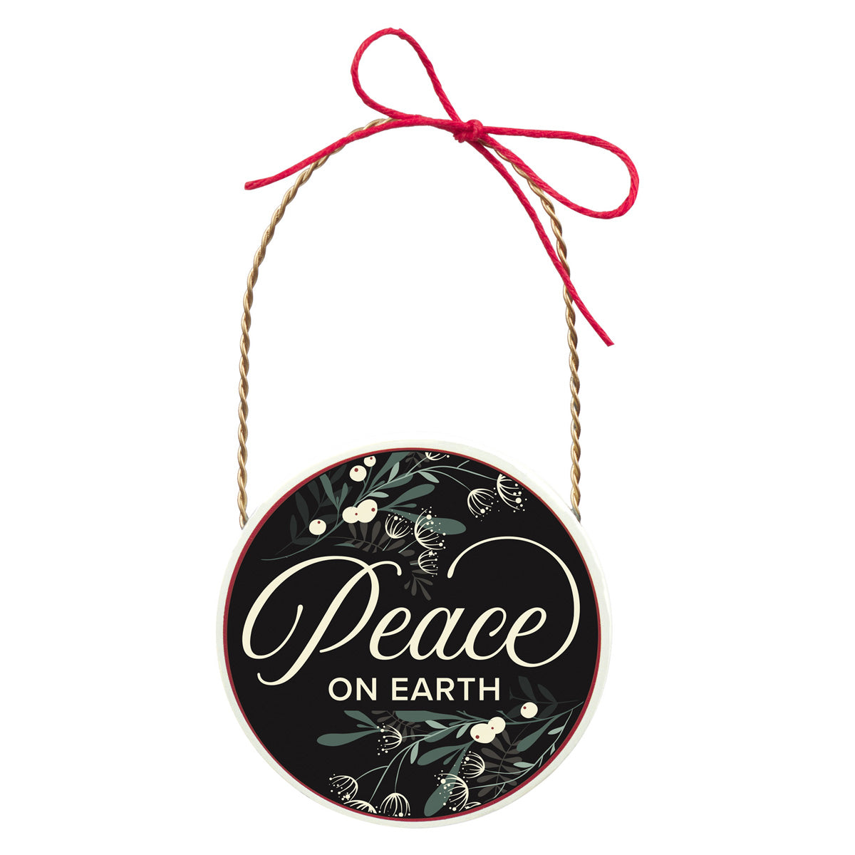Peace on Earth Round Ceramic Ornament