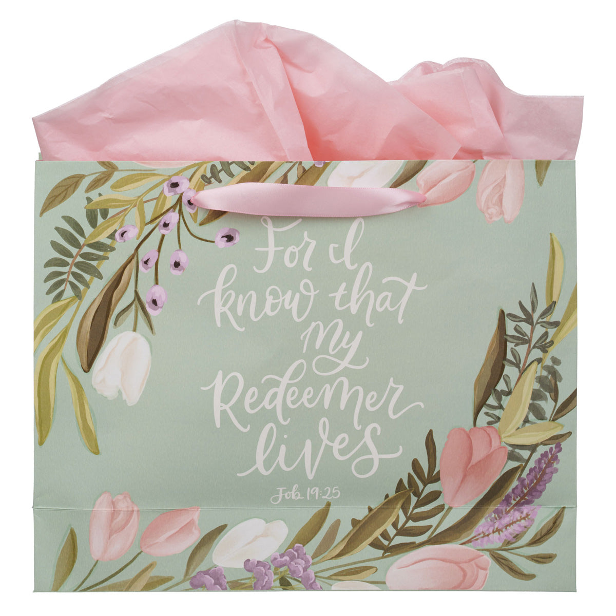 For I Know That My Redeemer Lives Landscape Gift Bag with Gift Tag