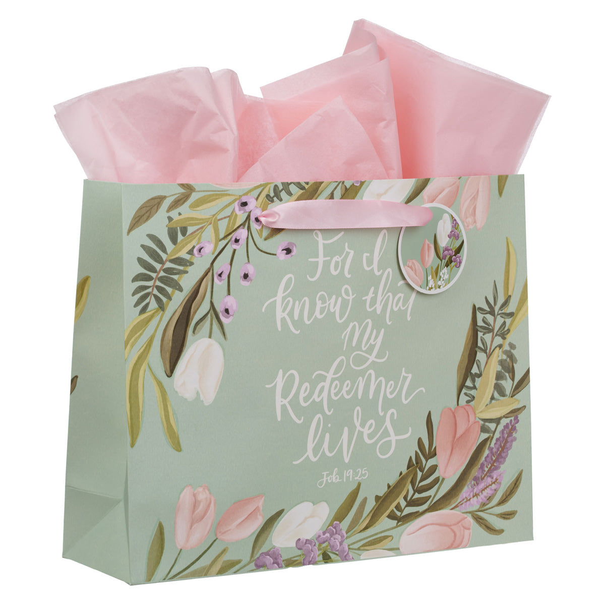 For I Know That My Redeemer Lives Landscape Gift Bag with Gift Tag