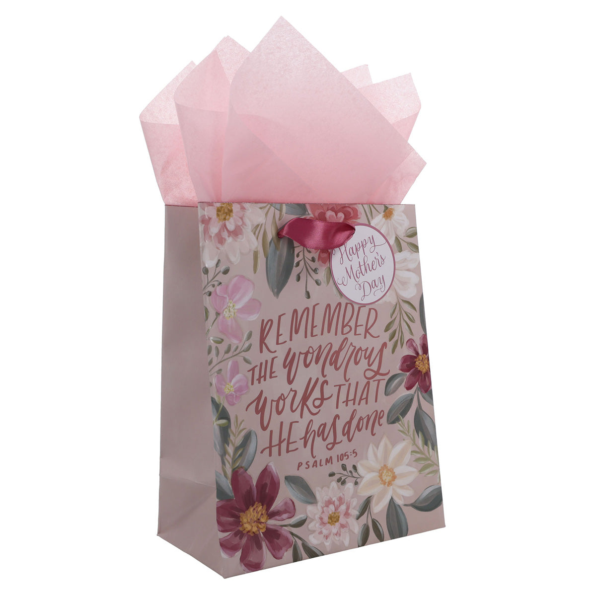 Remember the Wonderous Works He Has Done Medium Gift Bag with Gift Tag