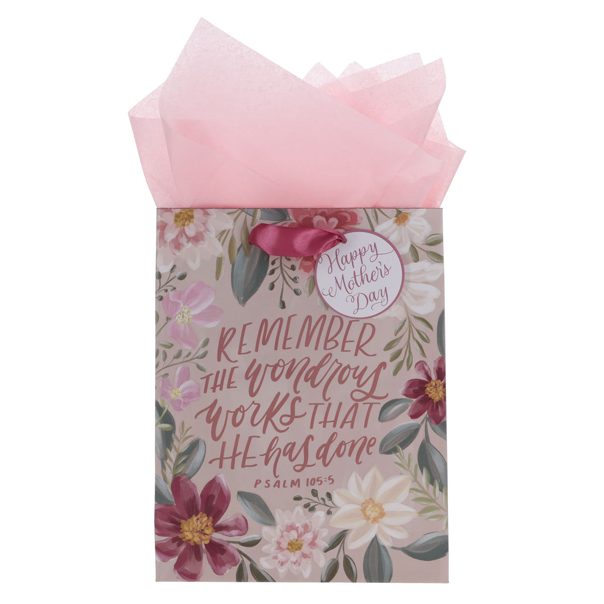 Remember the Wonderous Works He Has Done Medium Gift Bag with Gift Tag