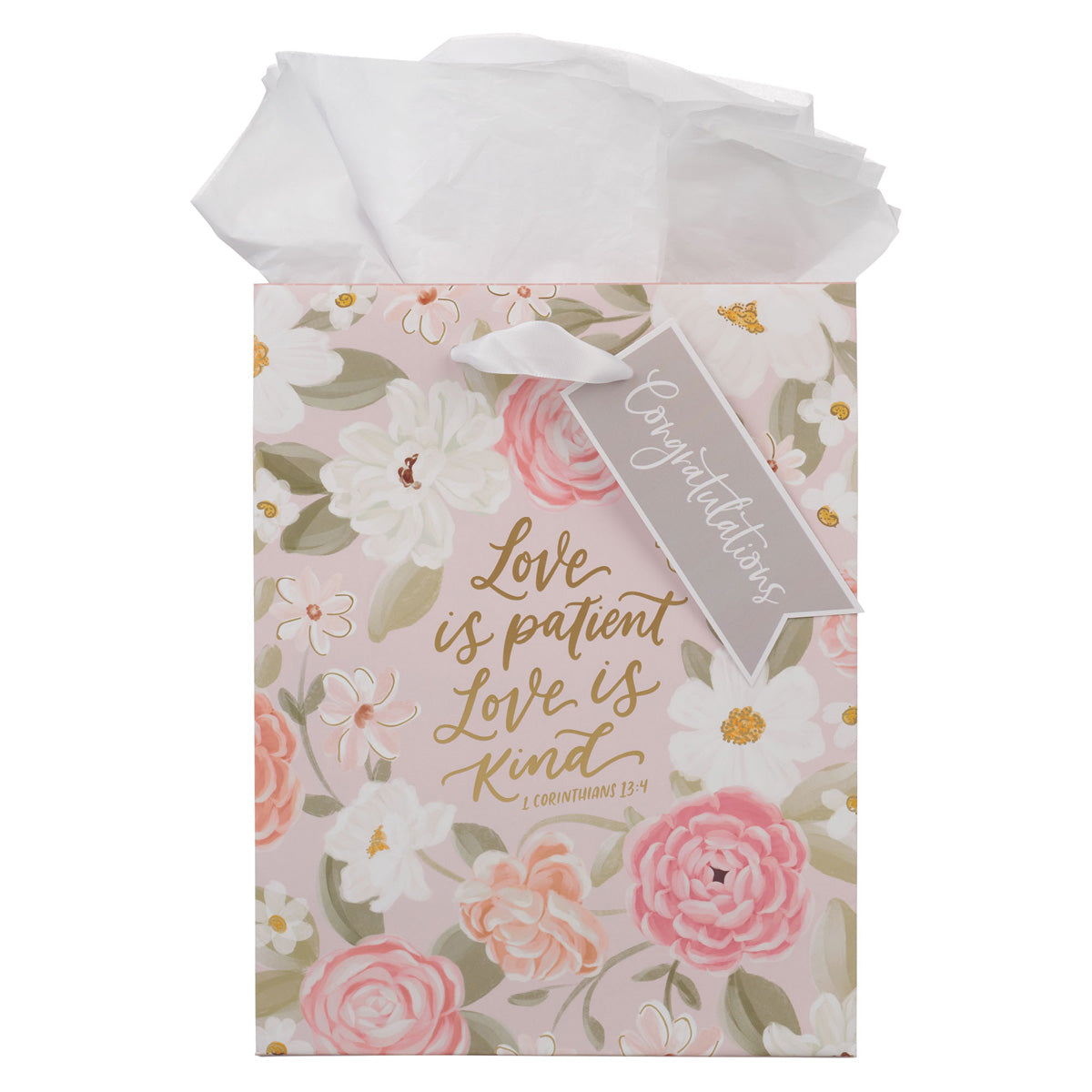 Love Is Patient Love Is Kind Medium Gift Bag with Gift Tag