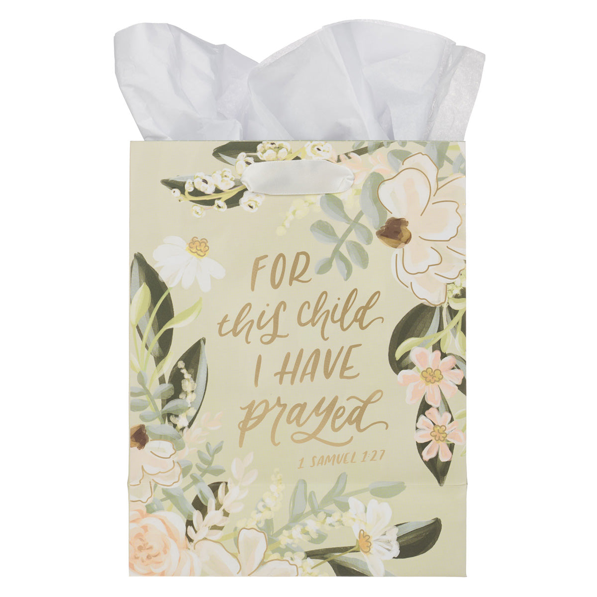 For This Child I Have Prayed Medium Gift Bag with Gift Tag