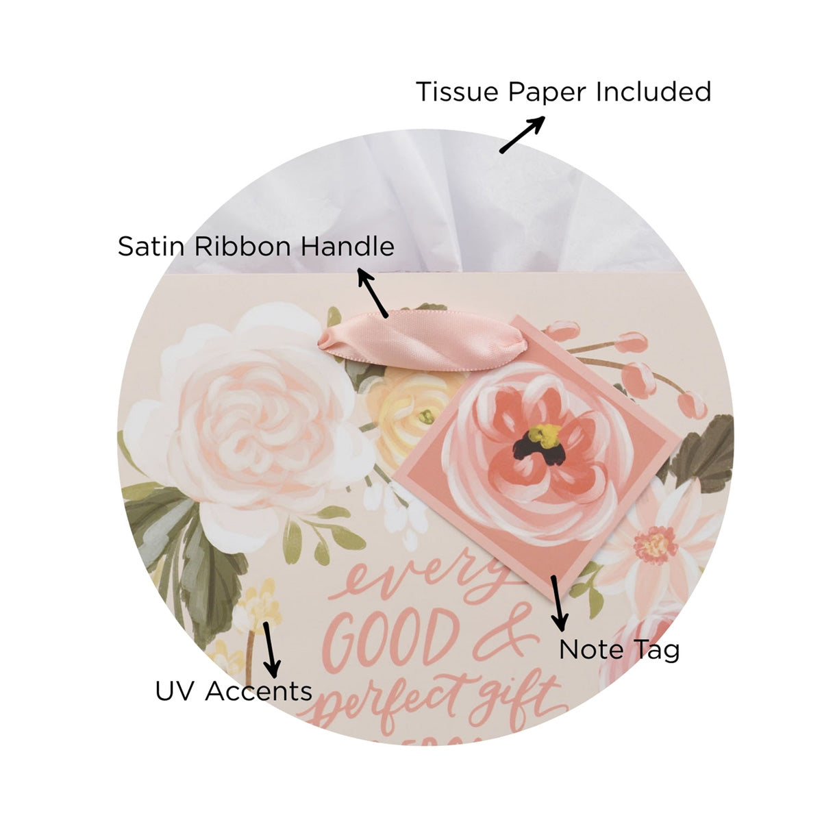 Every Good and Perfect Gift Is from Above Medium Gift Bag with Gift Tag