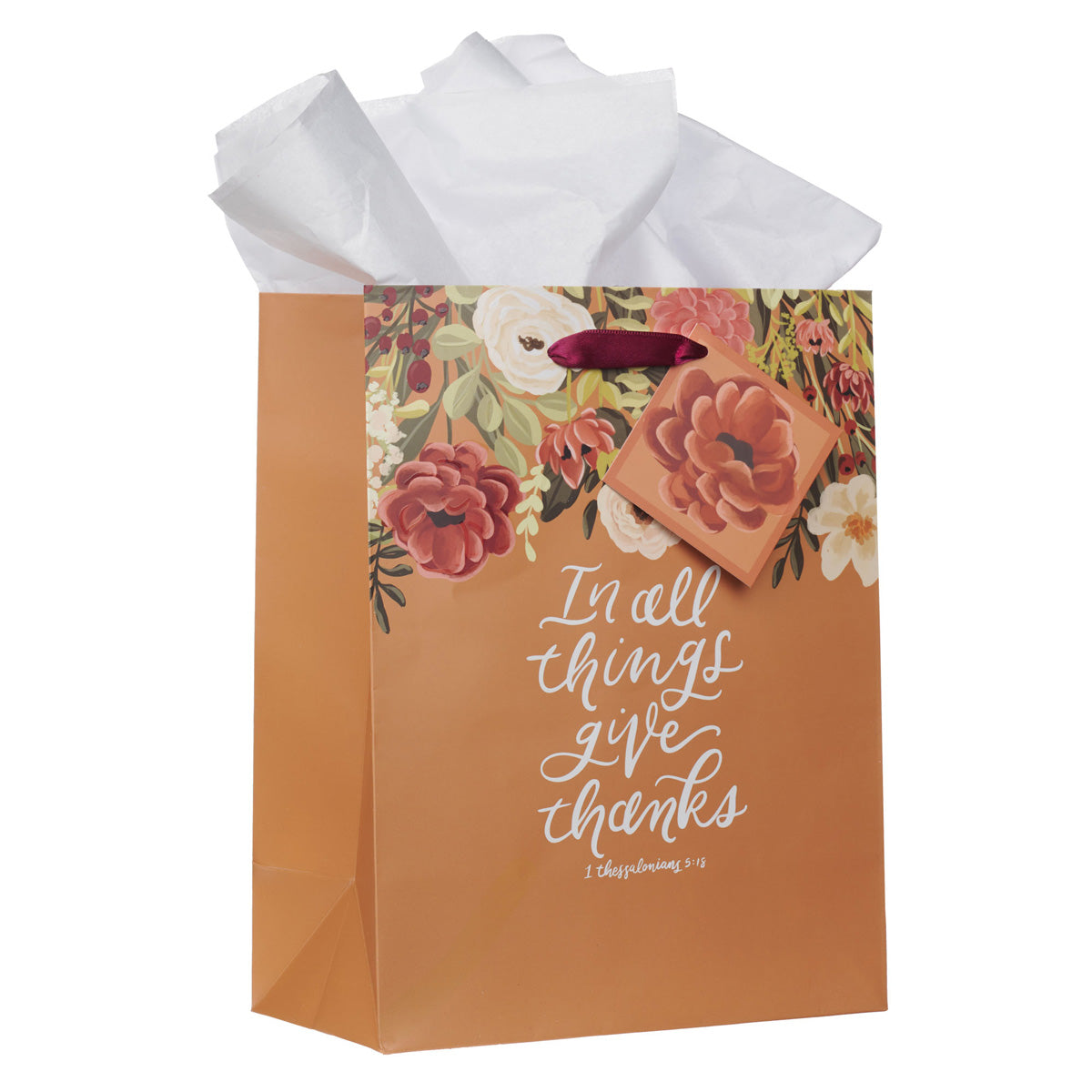 In All Things Give Thanks Medium Gift Bag with Gift Tag