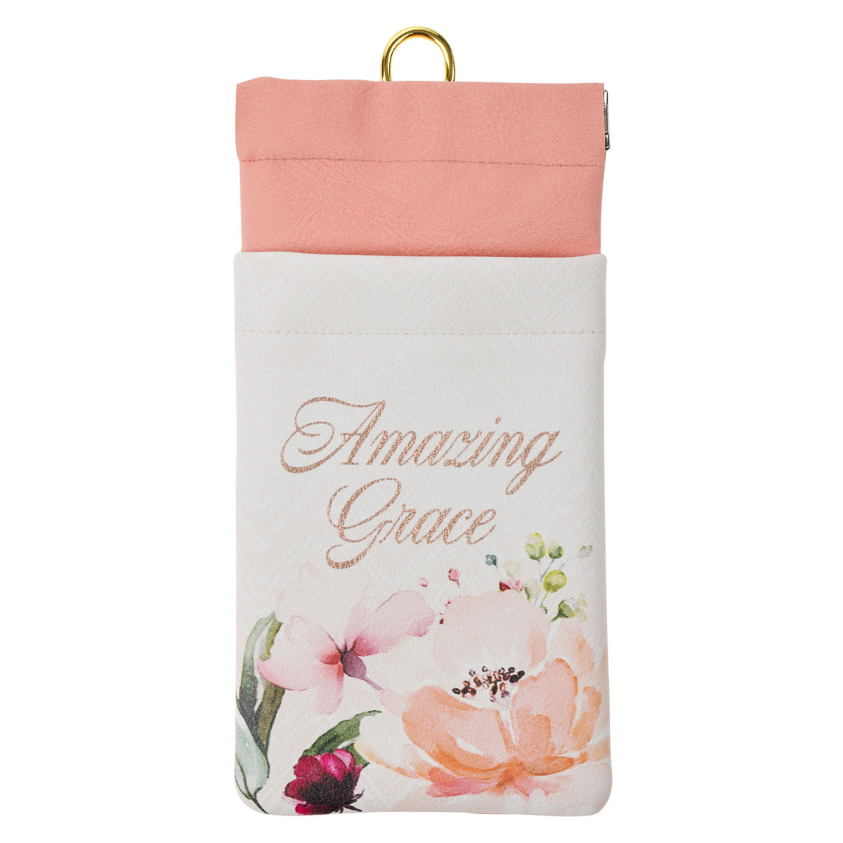 Amazing Grace Coral Faux Leather Glasses Case