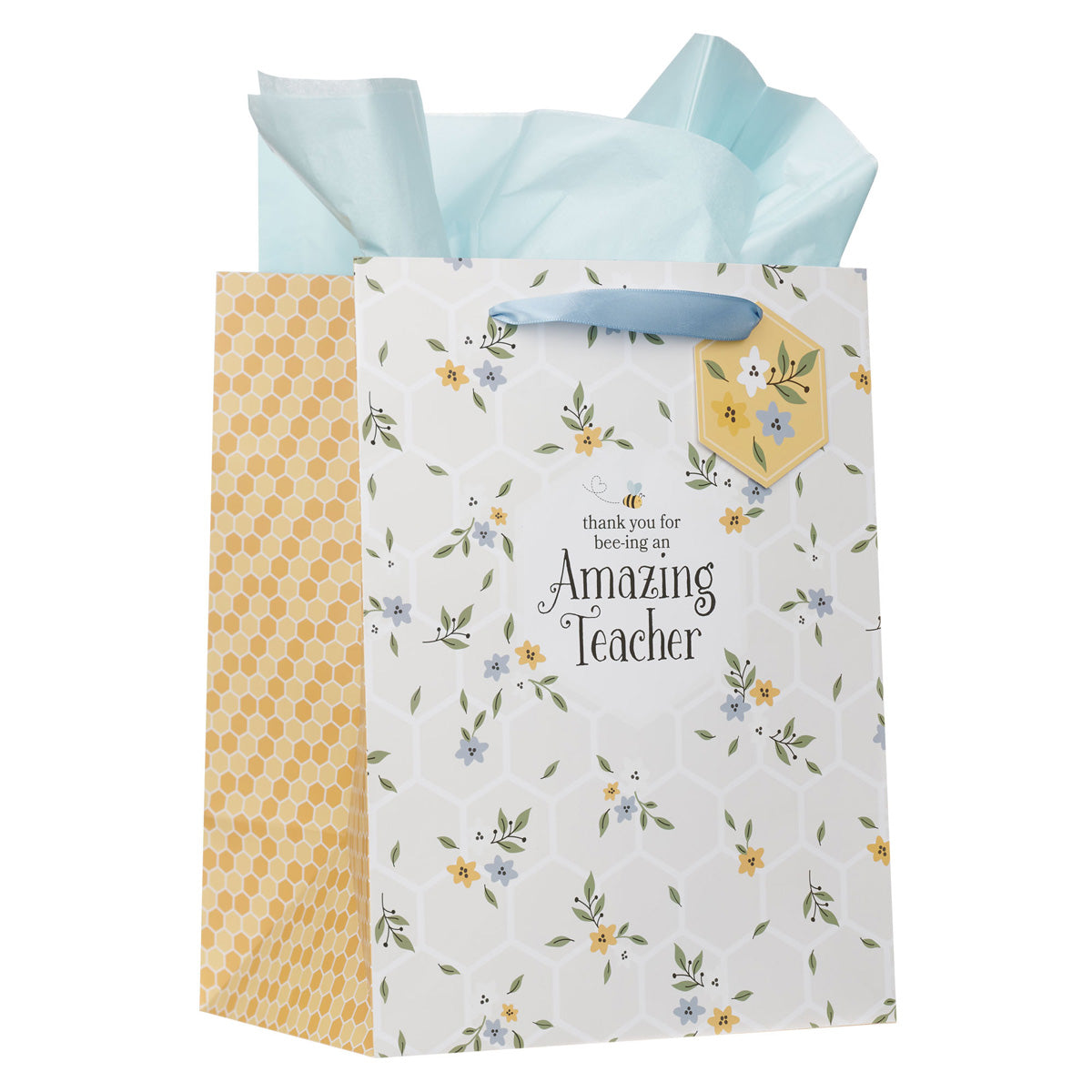 Thank You for Bee-Ing an Amazing Teacher Portrait Gift Bag with Gift Tag
