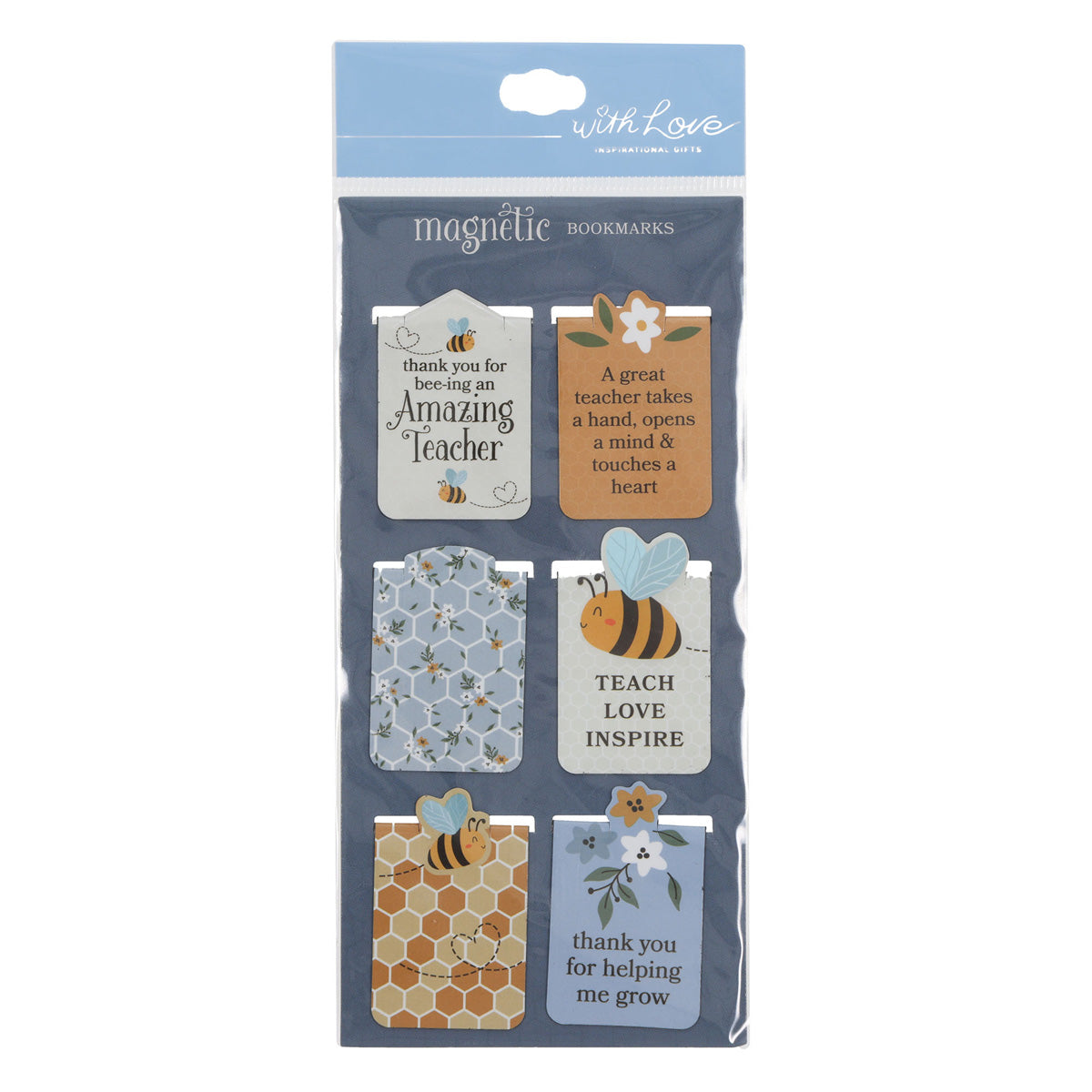 Amazing Teacher Six-Piece Magnetic Bookmark Set