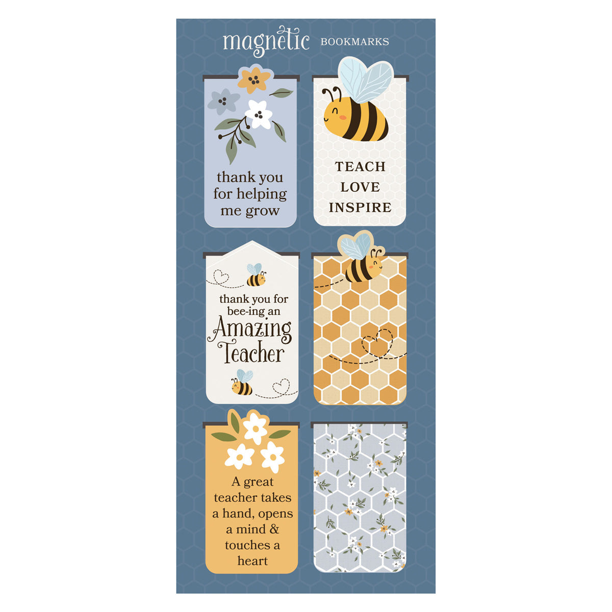 Amazing Teacher Six-Piece Magnetic Bookmark Set