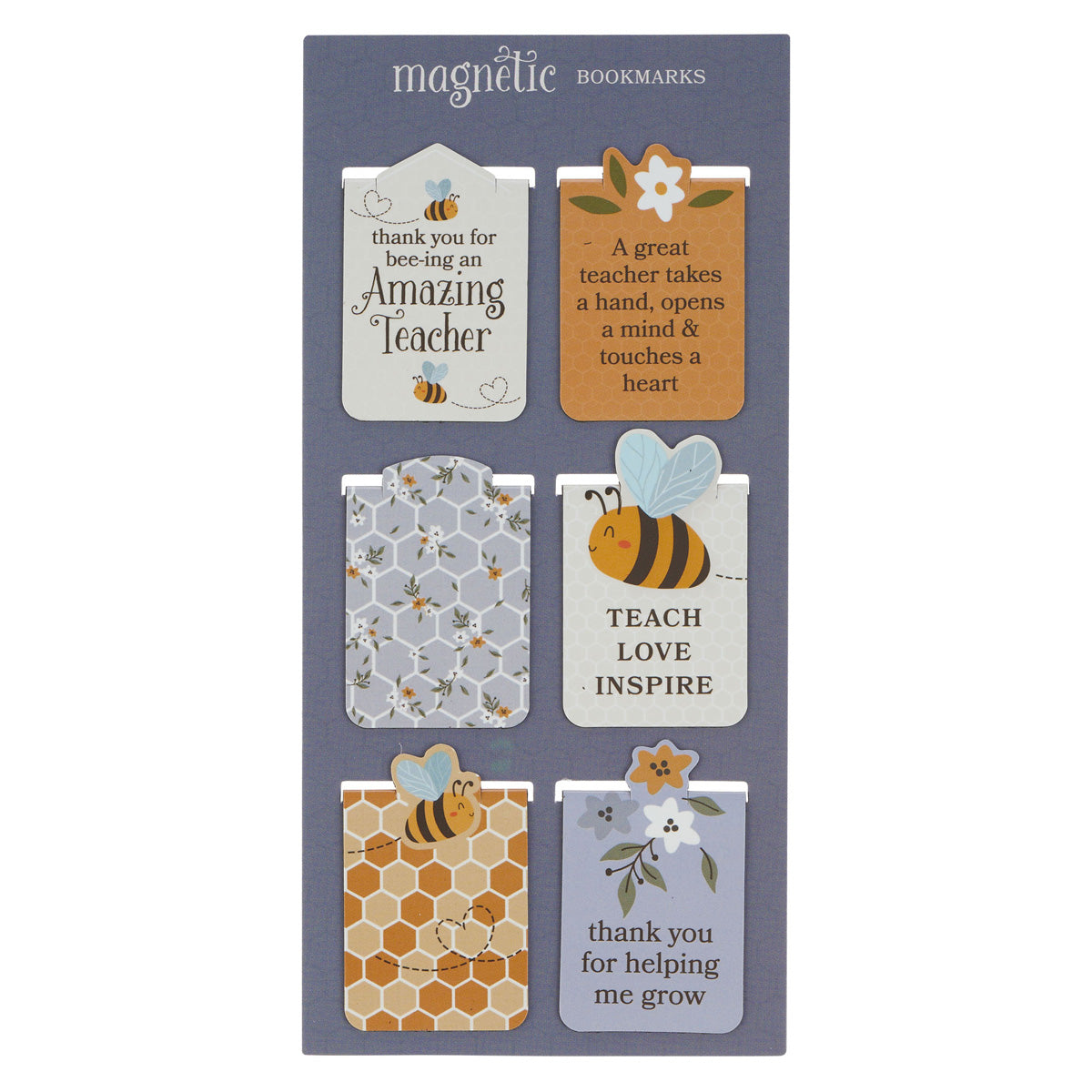 Amazing Teacher Six-Piece Magnetic Bookmark Set