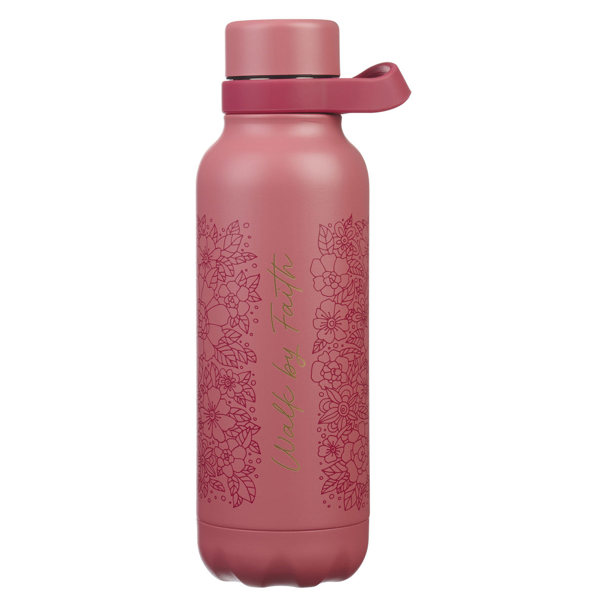Walk by Faith Pink Stainless Steel Water Bottle