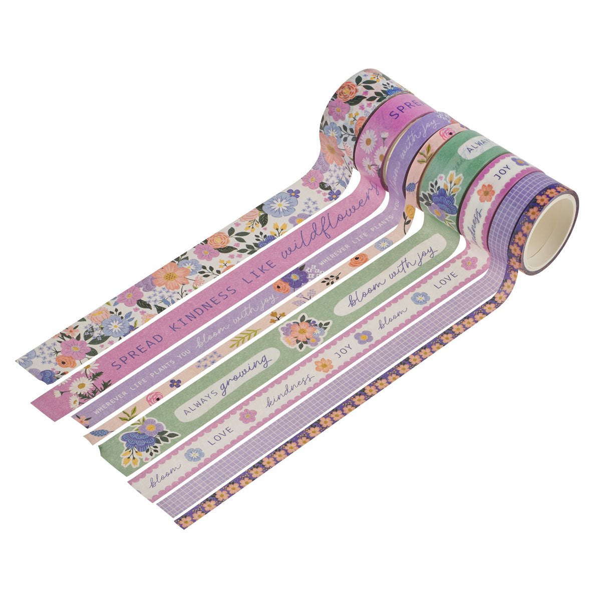 Blooms of Joy Eight-Piece Washi Tape Set