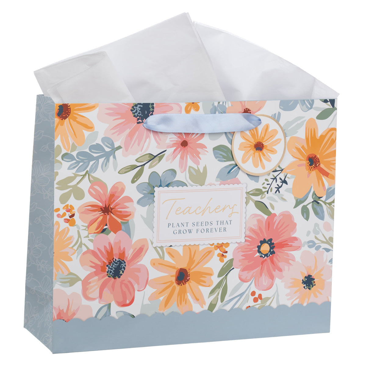 Teachers Plant Seeds That Grow Forever Landscape Gift Bag with Gift Tag