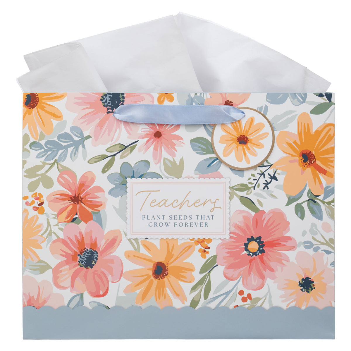 Teachers Plant Seeds That Grow Forever Landscape Gift Bag with Gift Tag