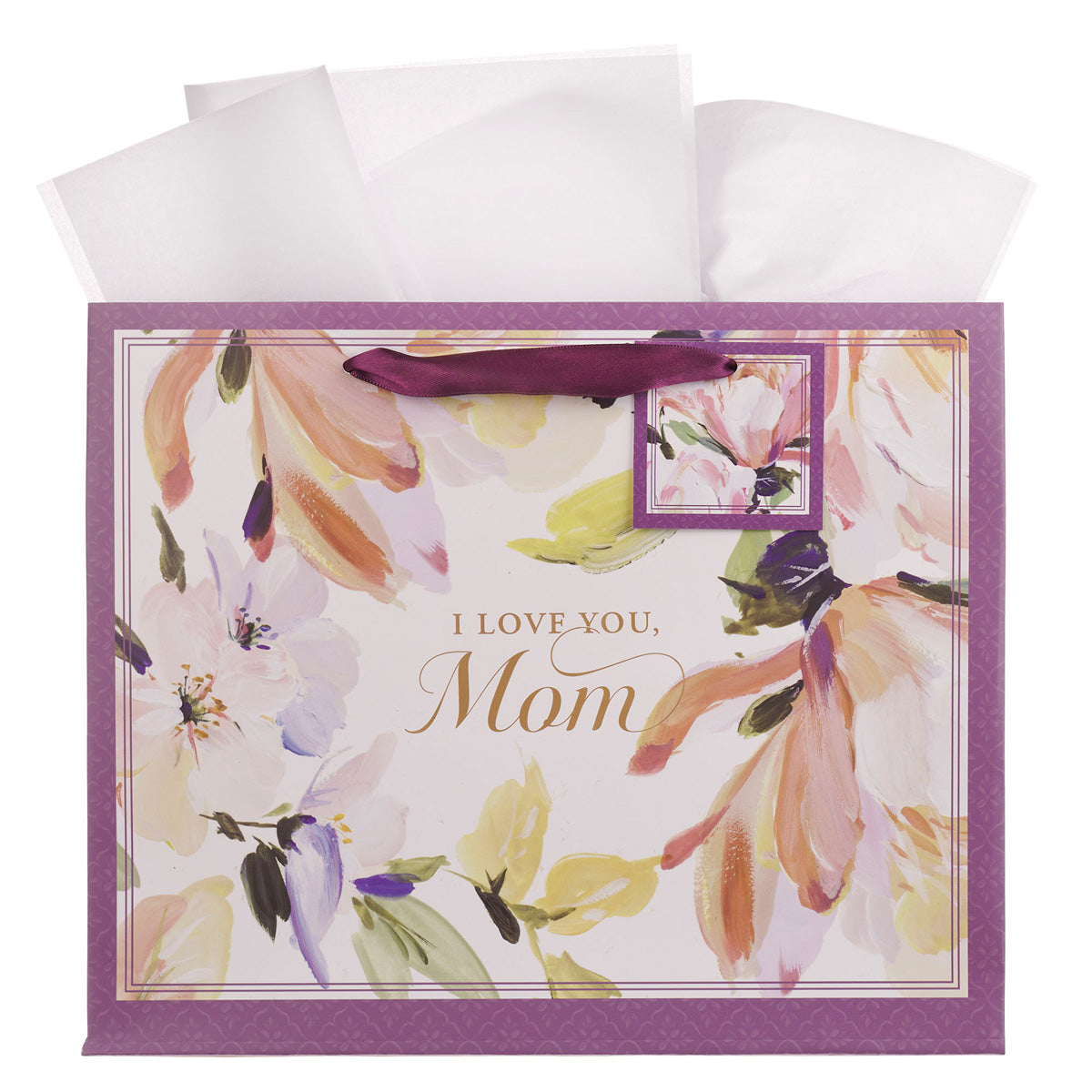 I Love You Mom Landscape Gift Bag with Gift Tag